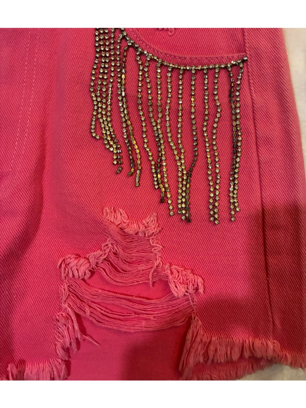 Blue B Collection Rhinestone Fringe Shorts - Picture 9 of 12